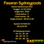 prediksi togel sydney kastoto