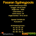 prediksi togel sydney kastoto