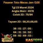 Prediksi togel totomacau jam 13.00 tgl 23-03-2024