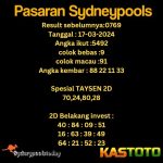 PREDIKSI TOGEL SYDNEY KASTOTO