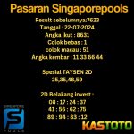 prediksi singapore hari ini tgl 22-07-2024