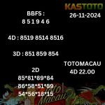 Toto macau 4d 22.00 tanggal 26 -11-2024