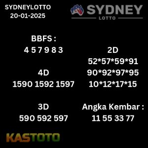 prediksi Sydneylotto tanggal 20-01- 2025