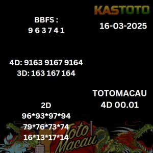 Prediksi Toto Macau 00.01 16-03-2025