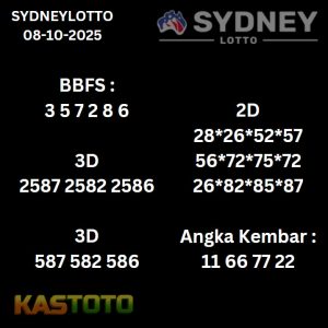 prediksi syedney lotto 08 Oktober 2025